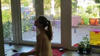 Yoga Princess in Front of Big Windows