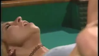 Horny babe moans as her tight juicy cunt is drilled deep by a huge pole