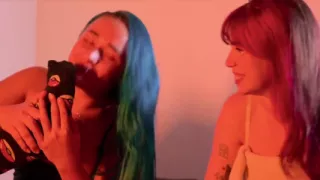 Fair-skinned, Tattooed Girls Rubbing and Licking Each Other's Little Feet.