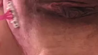 Woman Shaving Her Hairy Vagina