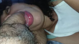 Hot Creampie In Horny Bitch's Mouth, She Loves It