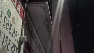 On the street in a thong