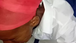 18 Year Old College Girl in Uniform Fucked Doggie by Old Man