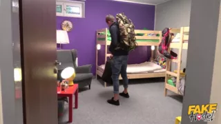 Fake Hostel - Fake Hostel Guest Catches an Asian Cutie Washing Laundry and Delivers a Hard Pounding