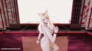 Mmd Gokuraku Jodo Ahri Sexy Striptease League of Legends Hentai Uncensored 4K 60fps