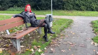 Perverted Leather-clad Slut for Rough Fucking! Triple-hole Ao