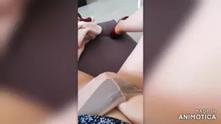 Me stroking my and inserting my shoes
