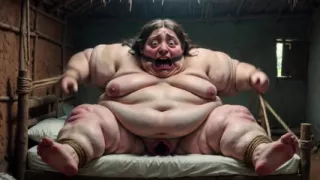 Desperate SSBBW in Rope Bondage - Dripping Fat Wide Pussy