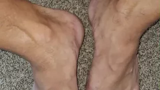 Taking off my socks and pissing on my painted toes