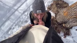 Outdoor Sex in the Park in Winter