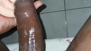 Black guy jerking off with flashlight PT2