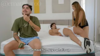 My boyfriend and his friend watch the game like my boyfriend doesn't look at me I fuck his friend without him seeing us