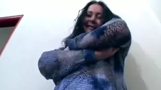 Picked up German MILF in Red Lingerie Playing with Her Pussy