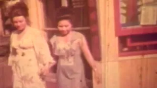 Vintage Red-tinted Lesbian Classic with Retro Bedroom Lovers