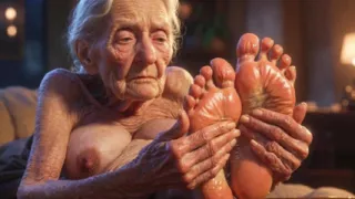 Beautiful Big Wrinkled Feet Oiled up - Oil Dripping From Toes Sensual Massage