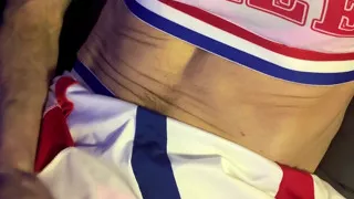 Cdmichelle Wearing Sexy Cheerleader Outfit While Jamming Music