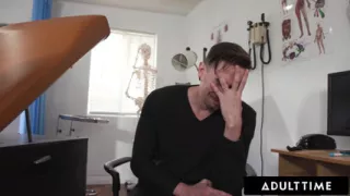 ADULT TIME - Horny Laney Grey Encourages Perv Gyno To Fuck Her Hard While Powerless Husband Watches