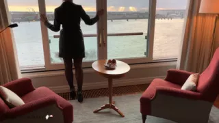 Secretary business look risky window-fuck