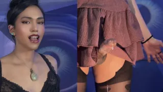 Hard Cock Peeking Under My Skirt