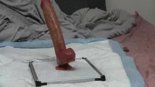 15-inch anal dildo play and anal closeup