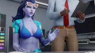 Widowmaker Airport Adventure BBC Before Summer Vacation Overwatch Porn