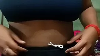 Village girl showing on camera