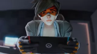 Tracer & 3 Guys One by One - Blowjob, Anal & Fuck While Playing Game 3D Overwatch Porn