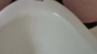 Public toilet wank