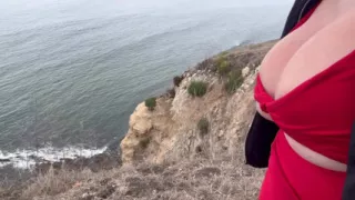 Artemisia Love sexy hiking outdoor big boobs fetish close up for you in a stunning place