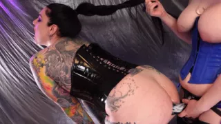 Lesbian strap-on video - MILFs have sex fun!