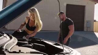 Blonde Aubrey Kate Helps Out Damien & Takes His Average Dick for a Deep Throat Anal Fucking