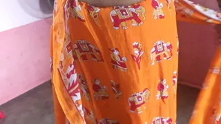 Desi housewife changing saree while being watched by Bengali maid secretly