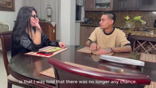 My Husband Will Be Home Soon, and My Stepson Is in the Bedroom! Latina Stepmom Fucks Her Stepson's Best Friend