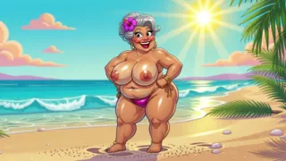 Sexy Big Boobs on Beach