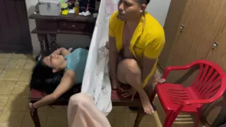 Stepdaughter gets her vagina checked when she's alone