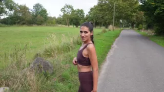 Pakistani jogger fucked behind the hay bales