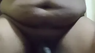 Shemale Fucks a Dildo Deep and Cums a Load