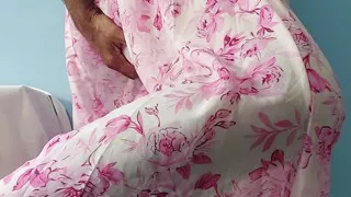 I'm masterbating wearing a Butter Silk Seethrough Flowery Fleared Chiffon Skirt