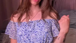 Big Dick Trans Girl in Cute Dress Cums a Lot From Vibrator