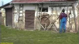 Hairy 84 years old granny gets rough outdoor fucked by her young boy toy