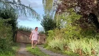 Dressed in a little floral dress for an evening out