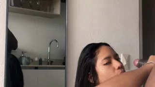 I seduce my friend in the kitchen to suck his huge cock -amateur couple- nysdel