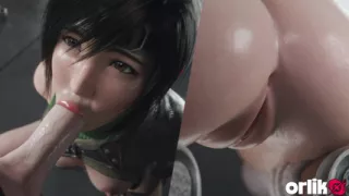 Yuffie Kisaragi Big Dick Sloppy Blowjob - Deep & Messy 3D Animation