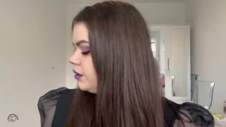 Purple Lipstick Purple Nails Smoking Babe