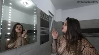 Sexy Smoker in Fishnets
