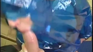 Latex chick enjoys in anal bathroom smash