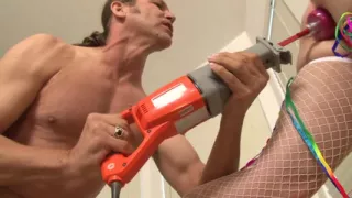A giant black dildo for a young slut