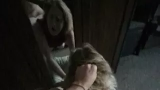 Blonde bitch fucked from behind in mirror