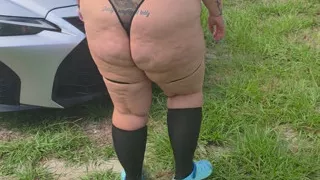 Showing off my new outfit outside