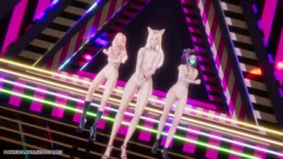 Mmd Babymonster - Batter up Ahri Evelynn Akali Sexy Naked Dance League of Legends Hentai Uncensored 4K 60fps